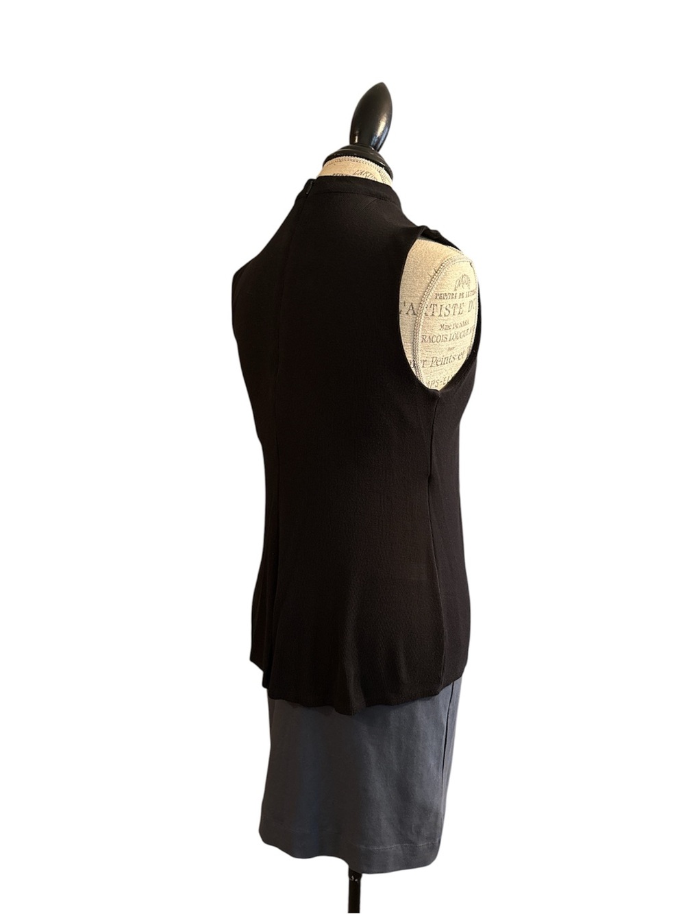 Ruff Hewn Black Sleeveless Choker V-Neck Tank - Picture 3 of 4